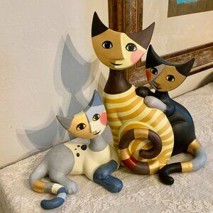 Large Goebel Rosina Wachtmeister 3 Cat Figurine/Statue Birthday Edition Rare